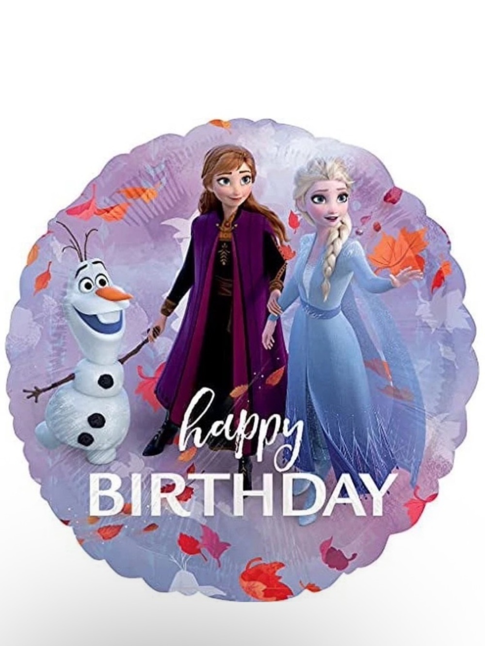 Disney Frozen Happy Birthday Foil Balloon 17” Ribbon & Weight Elsa, Anna, Olaf